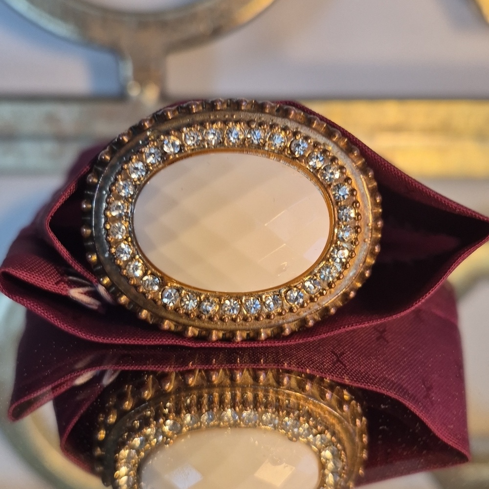 Mother Of Pearl Gold Toned Ring-Vintage, 9/0.748, Multicolor
